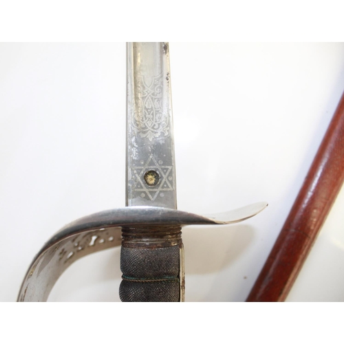 730 - Early 20th century Infantry Officer's Sword with Edward VIII cyphered hilt. Patches of rust to blade... 