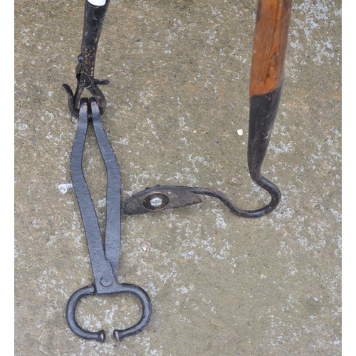 363 - Antique wrought iron cattle leader and shepherd's crook