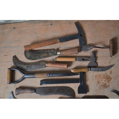 372 - Large selection of vintage hedging tools and implements