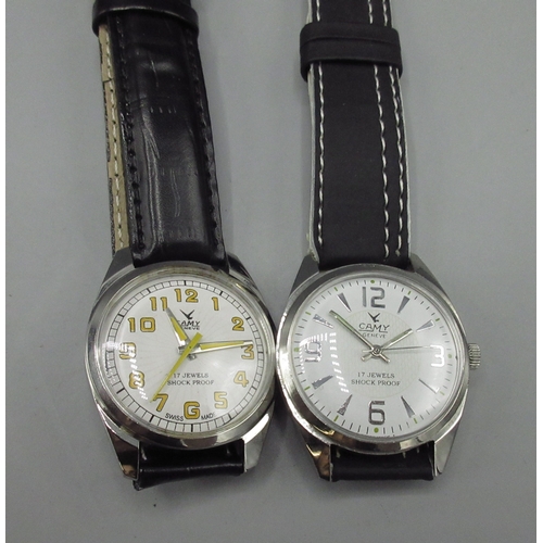 523 - Two Camy stainless steel field wristwatches, signed dials, centre seconds, signed snap on stainless ... 