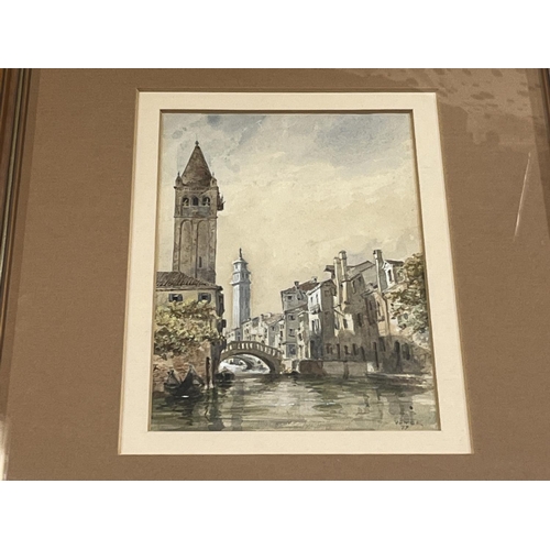 664 - European School (20th century): 'Venice' watercolour heightened with white, titled and dated 77, 22c... 