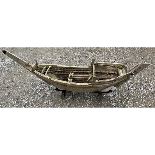 1062 - Vanessa Feltz collection - Wooden garden planter in the form of a longboat, L142cm