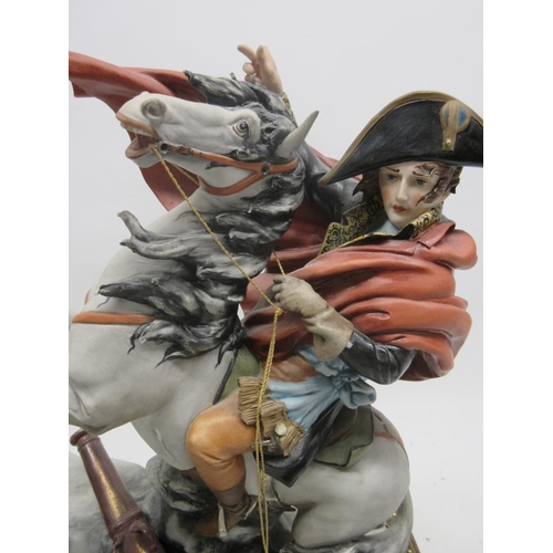 407 - Capodimonte figure of Napoleon, on gilt metal plinth, H36cm A/F