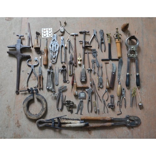 379 - Collection of vintage tools and implements including to include farming and workshop related example... 