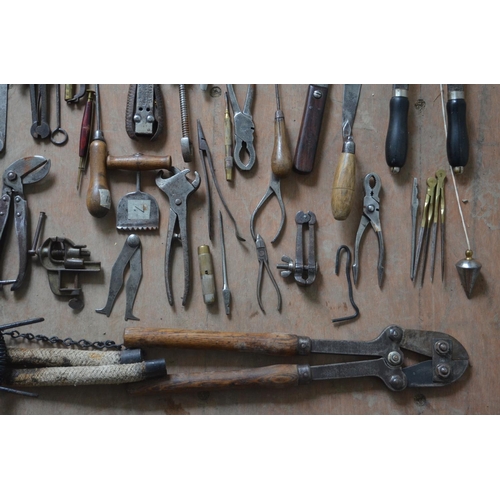 379 - Collection of vintage tools and implements including to include farming and workshop related example... 