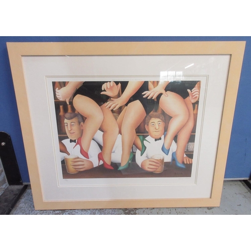 584 - Edwina Currie collection - Beryl Cook framed limited edition print 659/800 'Dancing at the bar' sign... 