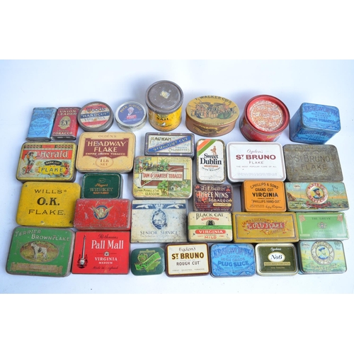 338B - Collection of vintage metal tobacco tins including larger examples to include Salmon & Gluckstein's ... 