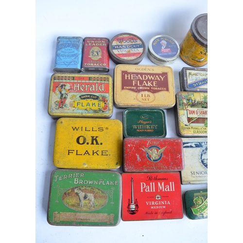 338B - Collection of vintage metal tobacco tins including larger examples to include Salmon & Gluckstein's ... 