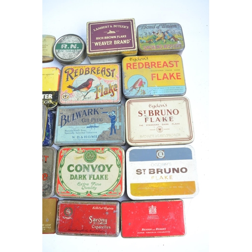 338C - Collection of vintage metal tobacco tins to include Sarony Cigarettes, Bulwark Cut Plug, Bond Of Uni... 