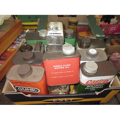 347A - Collection of oil and lubricant tins, Castrol, Gunk, Dentax, etc.(15)