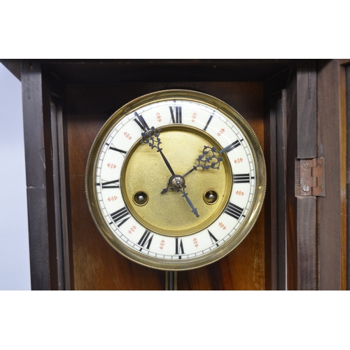 403 - H.A.C. early 20th century walnut Vienna wall clock, 5 3/4