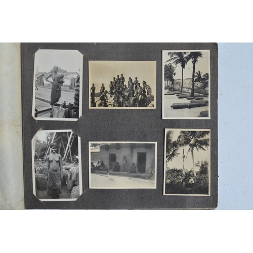 696 - WWII interest - soldier's West African photograph album dated 1943, containing approx. 50 topical ph... 