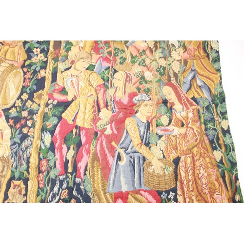 705A - Medieval style wall tapestry, pair of urns decorated with pastoral scenes, and two large vases, max.... 