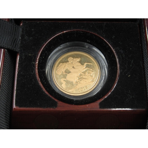 1056 - The Royal Mint - The Piedfort Sovereign 2018 Gold Proof Coin, No.0110/2675, with COA in original box... 