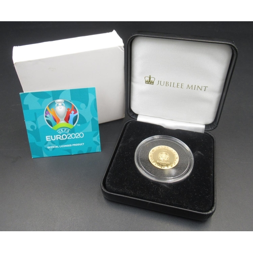 1075 - Jubilee Mint UEFA Euro 2020 Solomon Islands 22ct 2021 Ten Dollar coin, ltd.ed 301/995, with COA in o... 