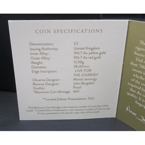 1063 - The Royal Mint - The Centenary of Flying Scotsman 2023 UK 22ct £2 Gold Proof Coin, No.076/300, with ... 