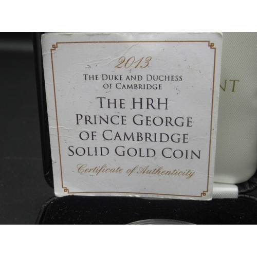 1084 - Jubilee Mint - 2013 The Duke and Duchess of Cambridge The HRSH Prince George of Cambridge Solid Gold... 