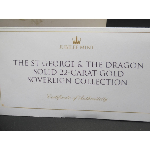 1054 - Jubilee Mint - The St. George & the Dragon Solid 22ct Gold Sovereign Collection, ltd.ed.  Presentati... 