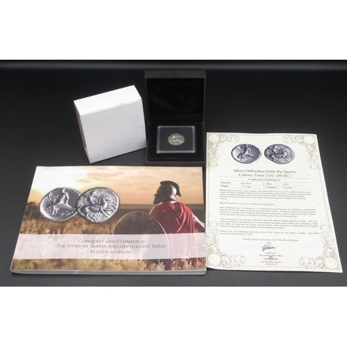 1079 - The London Mint Office - Silver Didrachm from the Sparta Colony Taras (332-280 BC) encapsulated in o... 