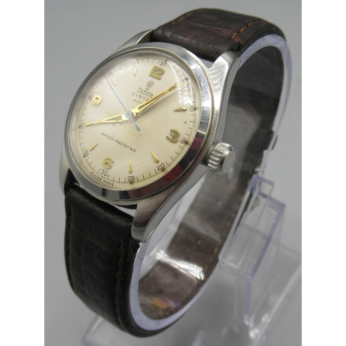 1024 - Tudor Oyster Royal stainless steel wristwatch, signed off white dial, applied Arabic and baton indic... 