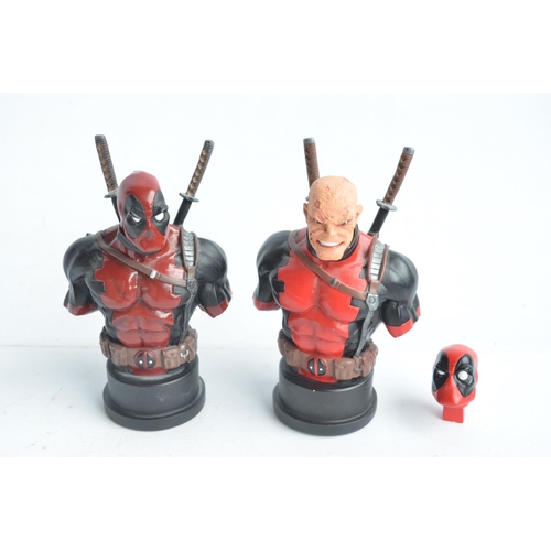 20 - Two 1/8th scale 62 tall Bowen Designs Marvel Deadpool cold cast porcelain limited edition mini-busts... 