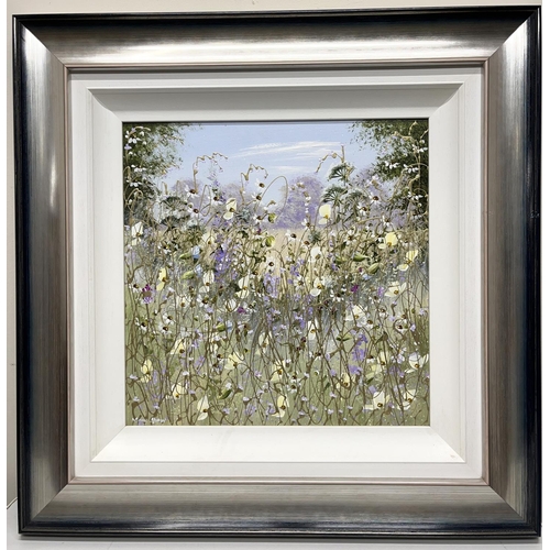 1224 - Mary Shaw (British Contemporary); 'Floral Original' wild flower study, acrylic oils on board, signed... 