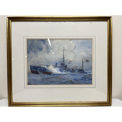 1218 - Gregory Robinson (British 1876-1976); British Motor Launch 'ML138', watercolour heightened with whit... 