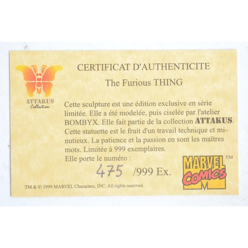 32 - Three limited edition Fantastic Four themed statues to include Attakus Collection 'The Thing' (475/9... 