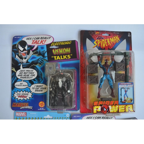 41 - Collection of Spiderman themed action figures to include Hasbro Amazing Spiderman Bombastic Bag-man ... 