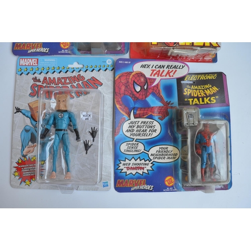 41 - Collection of Spiderman themed action figures to include Hasbro Amazing Spiderman Bombastic Bag-man ... 