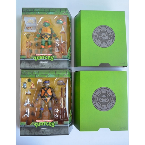 42 - Four Teenage Mutant Ninja Turtles action figure sets by Super 7 (Nickelodean) to include Donatello (... 