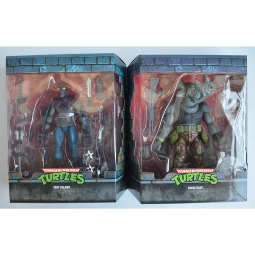 43 - Five Teenage Mutant Ninja Turtles action figure sets by Super 7 (Nickelodean) to include Bepob (box ... 