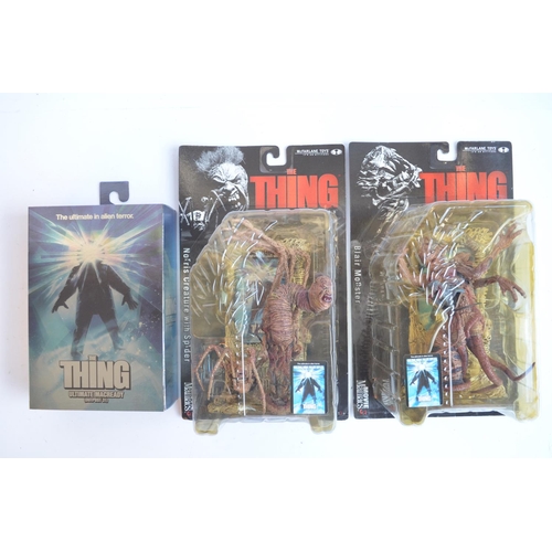 67 - Three unopened/factory sealed action figure sets from The Thing horror film to include Neca Ultimate... 