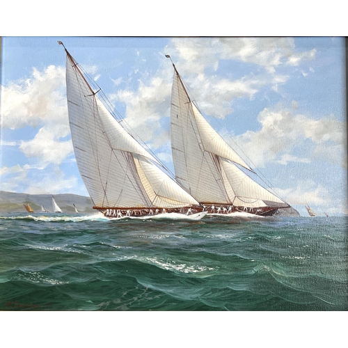 1211 - Michael J Whitehand (British 1941-); 'Astra Trailing Britannia I O W 1971' oil on canvas, signed, ti... 