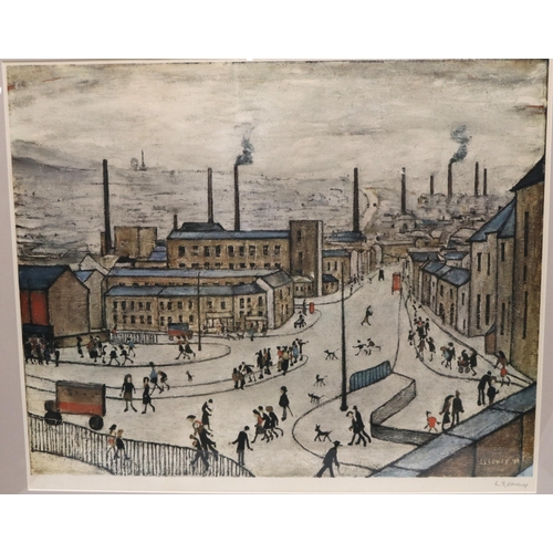 Lawrence Stephen Lowry RA (British 1887-1976) 'Huddersfield' colour lithograph, signed in pencil with Fine Art Trade Guild blind stamp, 48cm x 58cm