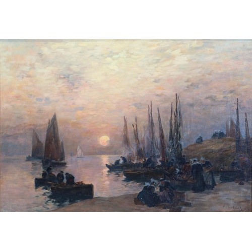 1205 - Fernand Marie Eugène le Gout-Gérard (French 1856-1924) 'Bateaux Pecheurs', signed, oil on canvas, in... 