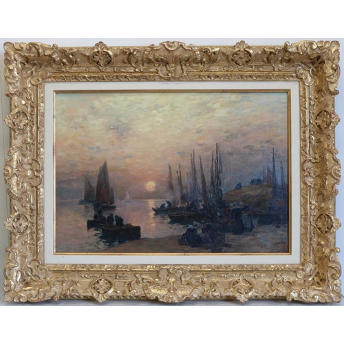 1205 - Fernand Marie Eugène le Gout-Gérard (French 1856-1924) 'Bateaux Pecheurs', signed, oil on canvas, in... 