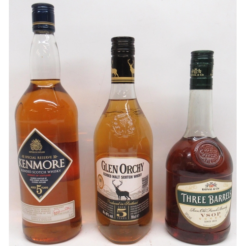 1176 - Kenmore Special Reserve 5 Year Old 40% vol. 1ltr, Glen Orchy 5 Year Old 40% vol. 70cl, Raynal & Cie ... 