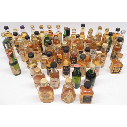 1172 - Large collection of whisky miniatures (approx. 55) some evaporation to bottles to inc. Talisker, Tam... 