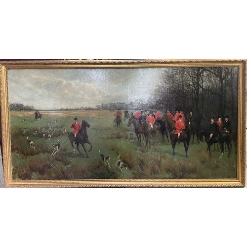 1214 - L Stobart (British 19th century); The Bedale Hunt in a wooded landscape, including Capt. Wilson Todd... 