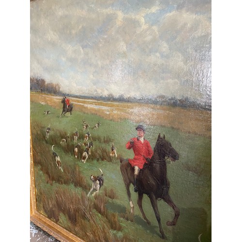 1214 - L Stobart (British 19th century); The Bedale Hunt in a wooded landscape, including Capt. Wilson Todd... 