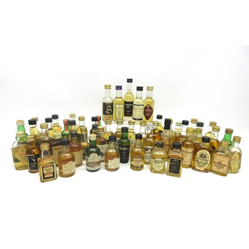 1172 - Large collection of whisky miniatures (approx. 55) some evaporation to bottles to inc. Talisker, Tam... 