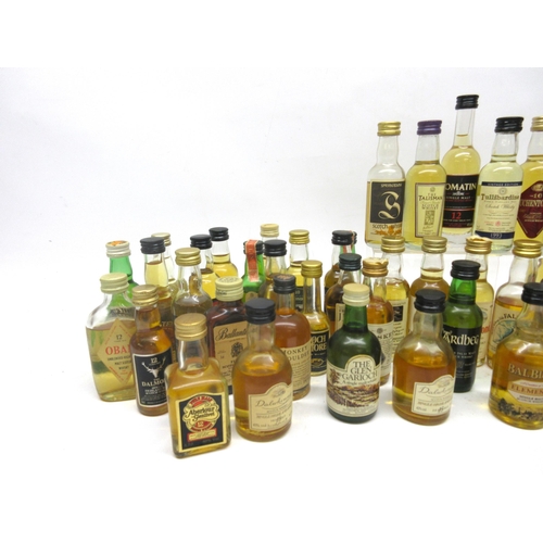 1172 - Large collection of whisky miniatures (approx. 55) some evaporation to bottles to inc. Talisker, Tam... 