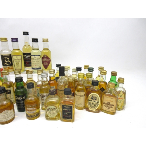 1172 - Large collection of whisky miniatures (approx. 55) some evaporation to bottles to inc. Talisker, Tam... 