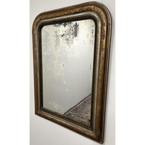 1318 - 20th century giltwood and gesso framed rectangular wall mirror, incised with trailing foliage, W79cm... 