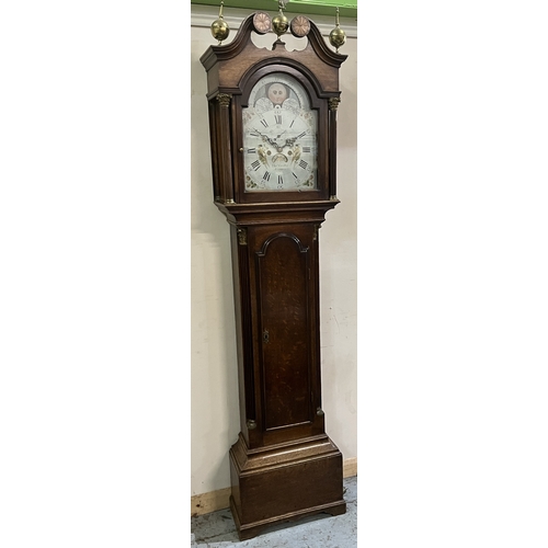 1116 - Thos. Coviller Alford - 18th century oak longcase clock signed 17in arched painted Roman dial with m... 