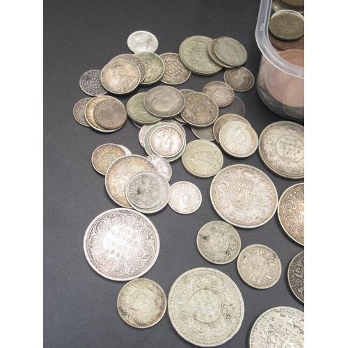 551 - Collection of British India and Straits Settlement coins to inc. Annas, Rupees,etc. inc. A Alwar Sta... 