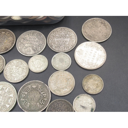 551 - Collection of British India and Straits Settlement coins to inc. Annas, Rupees,etc. inc. A Alwar Sta... 