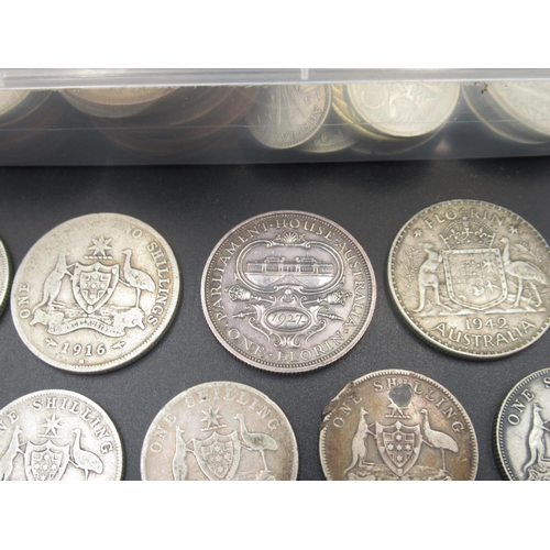 554 - Assorted collection of Australian C20th coins to inc. a small group of 1910-1944 mixed florins, shil... 