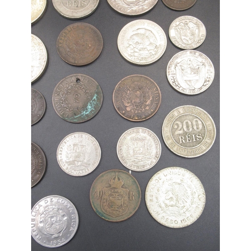 558 - Mixed collection of C19th/20th South and Central American coins to inc. Mexico, Venezuela, Brasil, A... 